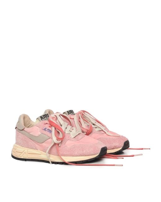 Autry Pink Reelwind Super Vintage Sneakers