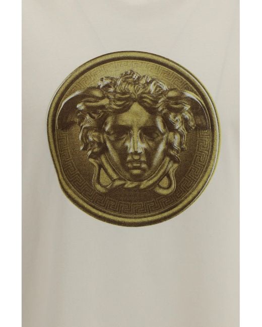 Versace Natural Cotton Jersey T-Shirt With Poplin Balloo T-Shirts for men