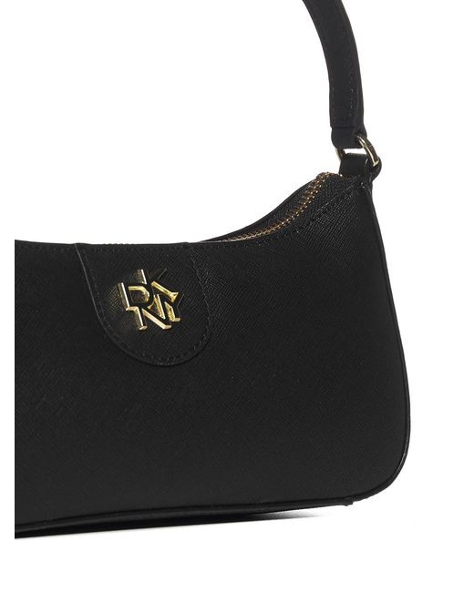 dkny black slina shoulder bolsa