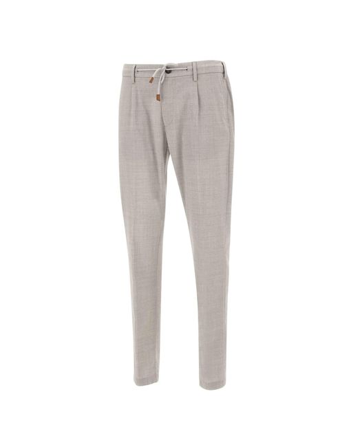Eleventy Gray Fresh Wool Trousers for men