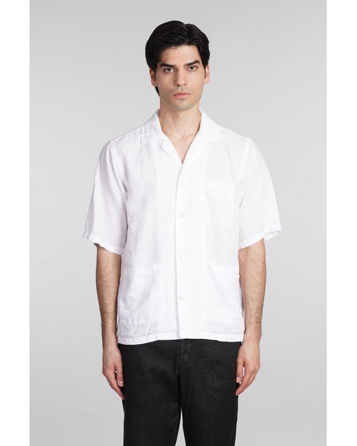 Aspesi Camicia Ago Shirt In White Linen for men