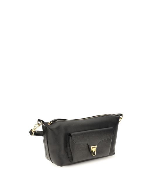 Coccinelle Gray Beat Generation Shoulder Bag Calf Leather Bos Taurus