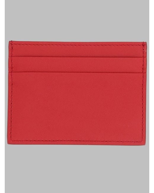 Dolce & Gabbana Red Leather Card Holder Wallets & Purses
