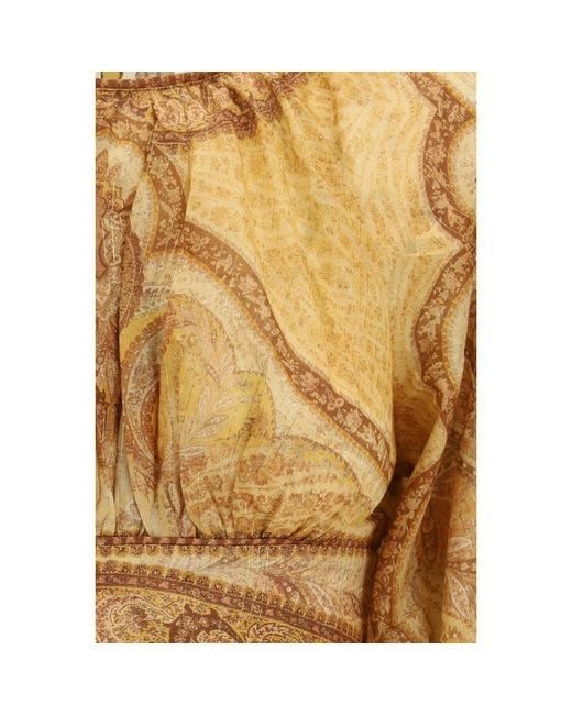 Zimmermann Natural Bicolor Cotton Blouse