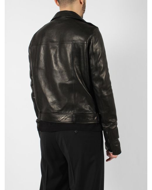 Rick Owens Black Lukes Stooges Leather Jacket for men