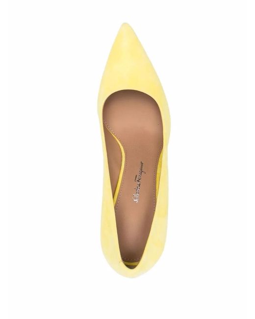 Ferragamo Metallic Pointed 110mm Suede Pumps