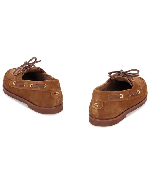 Gianvito Rossi Brown Vandée Boat Shoes Chamois Loafers