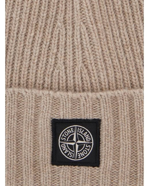 Stone Island Natural Tech Fabric Beanie, Hat for men