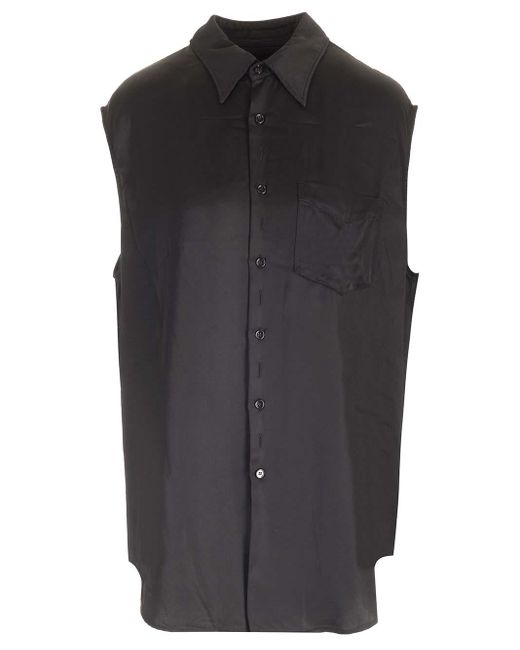 MM6 by Maison Martin Margiela Black Viscose Sleeveless Shirt