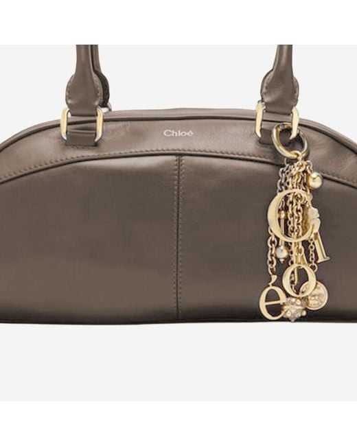 Chloé Brown Leather Bowling Bag Handbags