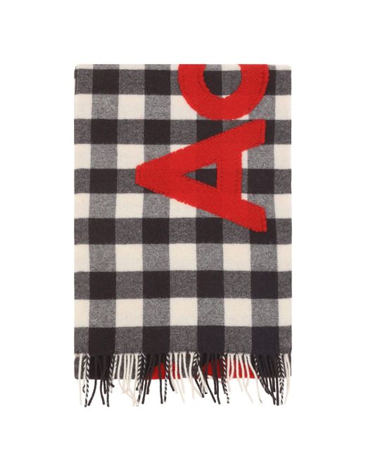 Acne Red Wool Scarf for men