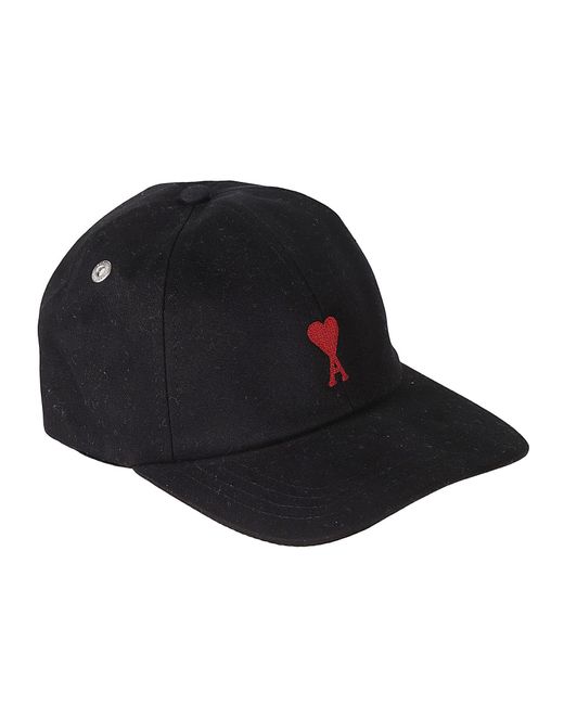 AMI Black Logo Embroidered Baseball Cap for men