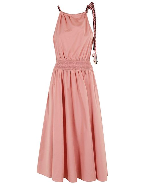 Essentiel Antwerp Pink Fergie Smocked Halter Dress