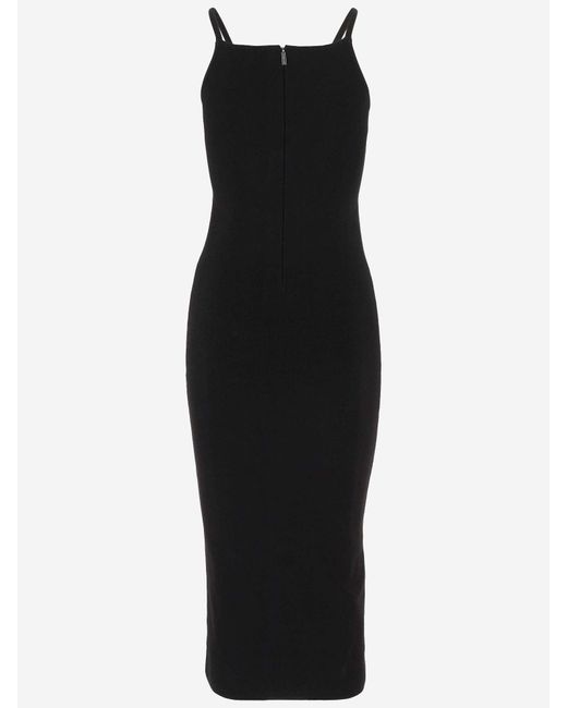 Michael Kors Black Viscose Blend Longuette Dress