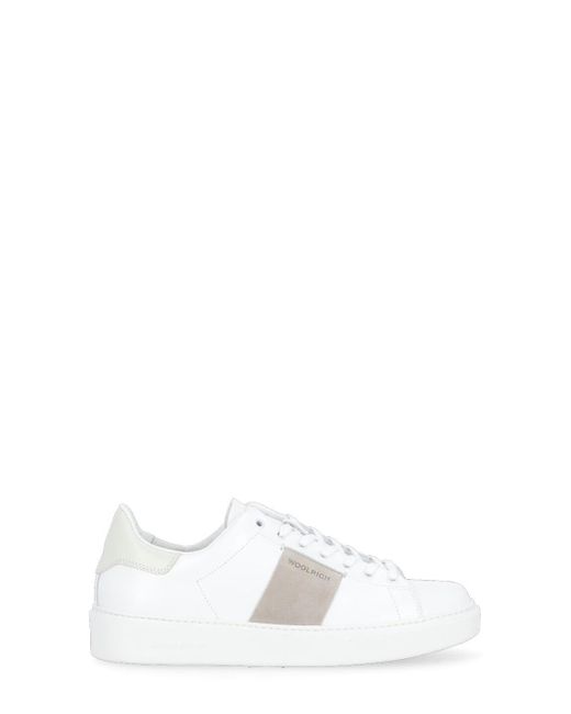 Woolrich White Leather Sneakers for men