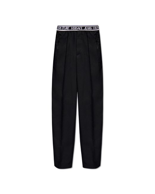 Versace Black Trousers With Elastic Waist for men
