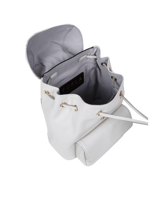 Furla White Flow S Color Leather Backpack