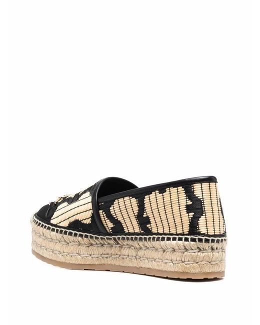 Ferragamo Brown Logo Embroidered Espadrilles