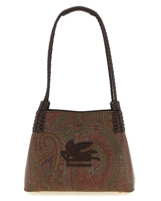 Etro Brown Small 'Libra' Shopping Bag