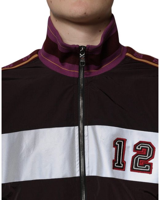 Dolce & Gabbana Black Full Zip Jersey Bomber Jacket for men