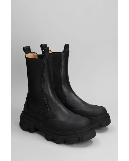 Ganni Black Combat Boots