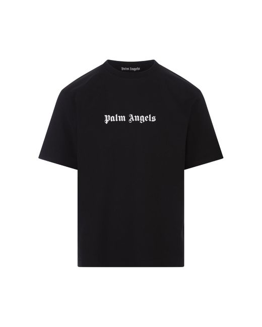 Palm Angels Black T-Shirt With Contrast Logo for men