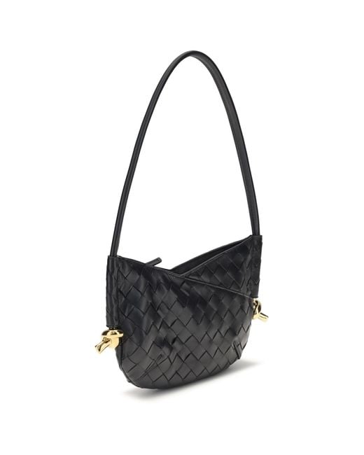 Bottega Veneta Black Shoulder Bag Mini Solstice Lambskin Leather
