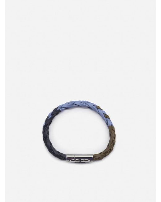 Ferragamo Blue Gancini Bracelet Size 19 In Leather for men