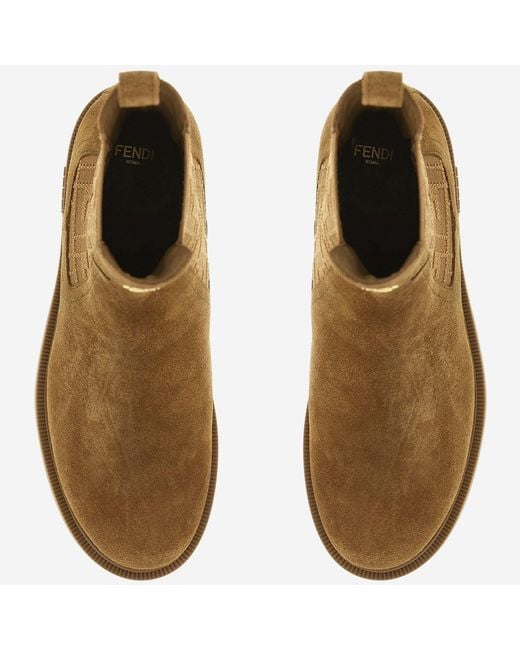 Fendi Brown Suede Leather Ankle Boots