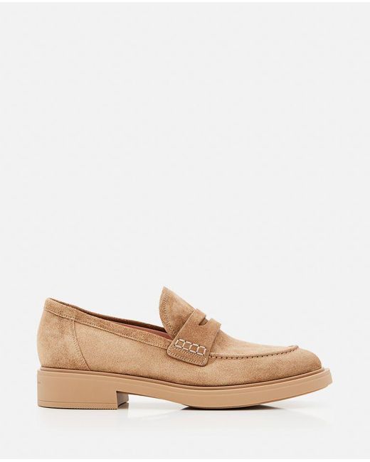 Gianvito Rossi Natural Harris Suede Loafers