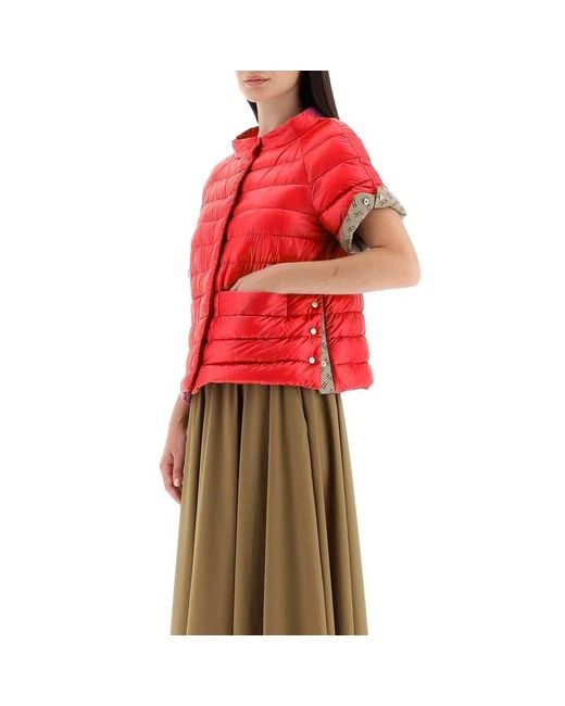 Herno Red Polyamide Full-Length Jacket Clothing