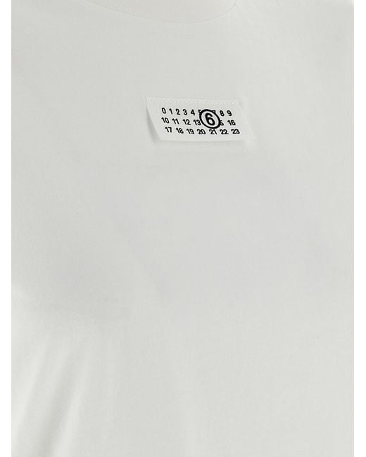 MM6 by Maison Margiela White Numeric Signature Mm6 T-Shirt Cotton