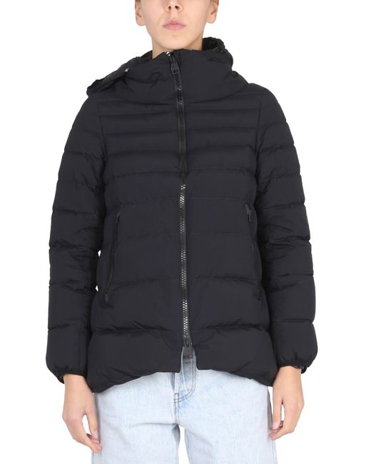 Herno Black Down Jacket With Zipper