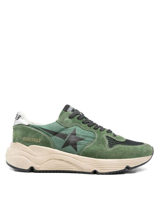 Golden Goose Deluxe Brand Green Suede And Nylon Sneakers for men