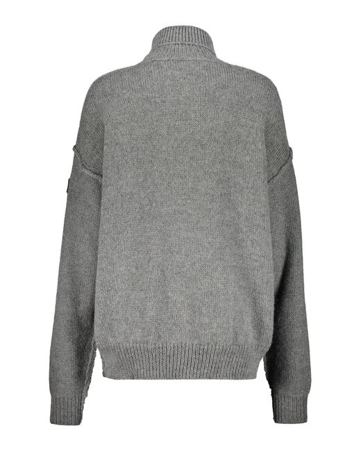 Palm Angels Gray Turtleneck Sweater