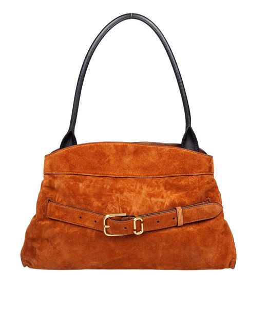 Marc Jacobs Brown The Satchel Dakota Suede Shoulder Bag, Tan Color