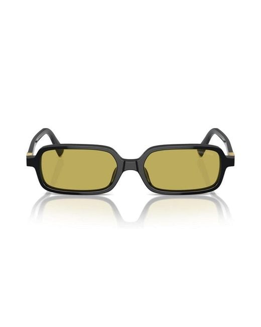 Miu Miu Yellow Miu Sunglasses Rectangle Full Rim, Frame And Lens Mu11Zsf16K07O