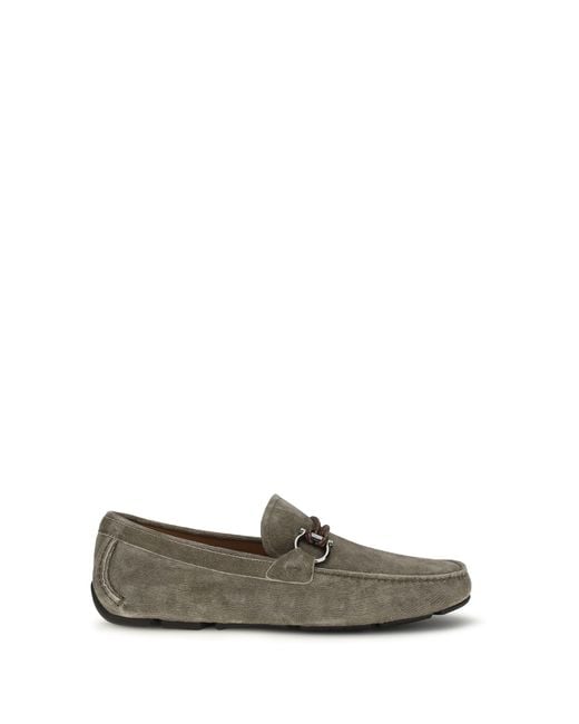 Ferragamo Gray Suede Loafer Loafers for men