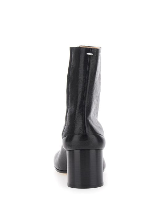 Maison Margiela Black Boots Tabi Toe Leather Sheep