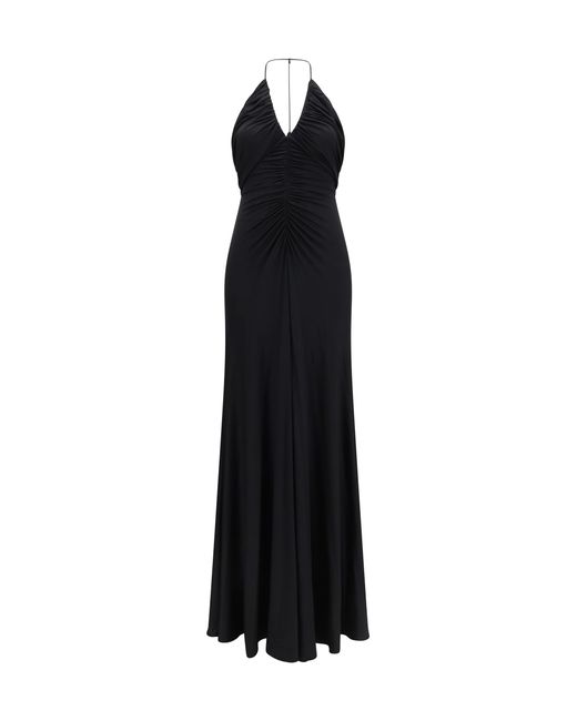 Self-Portrait Black Jersey Long Dress Viscose; Elastane