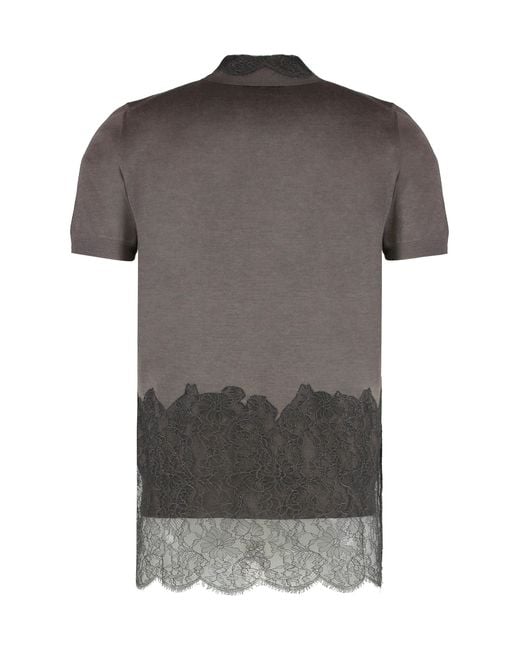 Fendi Gray Polo Shirt Cashmere for men