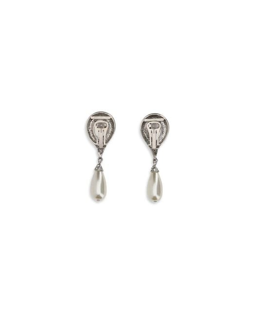 Alessandra Rich White Brass Earrings