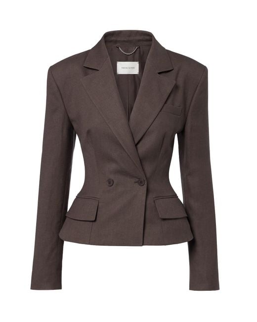 Magda Butrym Brown Jackets Linen Polyamide