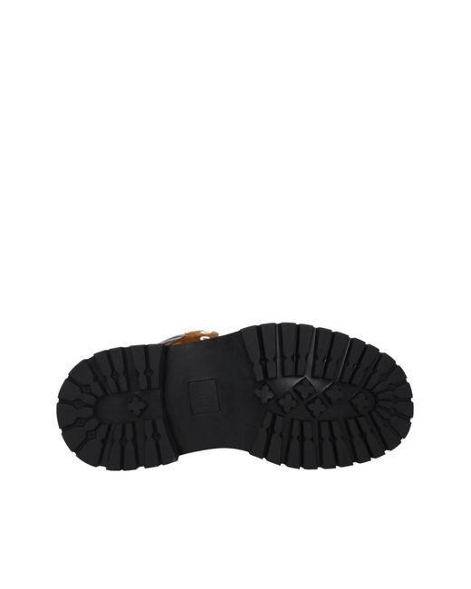 AMI Brown Lace-Up Suede Ankle Boots