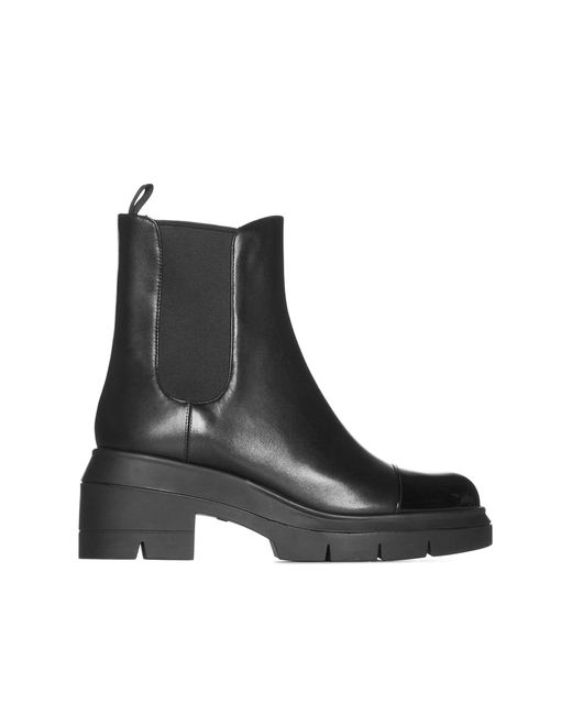 Stuart Weitzman Norah Leather Chelsea Boots in Black - Save 20% | Lyst