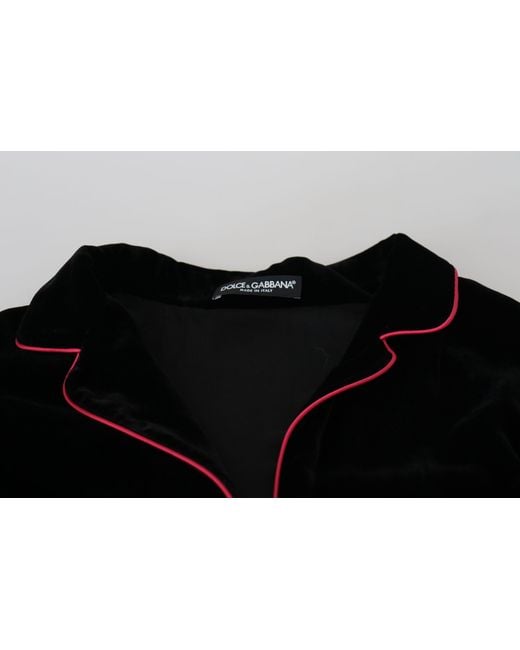 Dolce & Gabbana Black Elegant Silk-Blend Jacket With Waist Belt