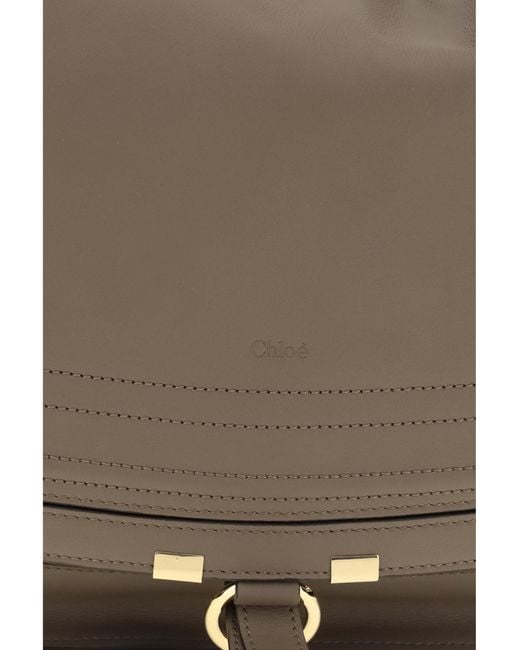 Chloé Gray Marcie Shoulder Bag Calf Leather Bos Taurus