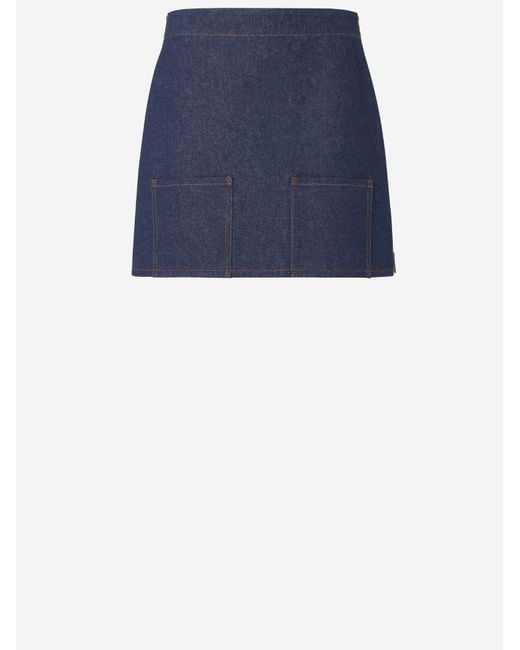 Fendi Blue Skirt Cotton
