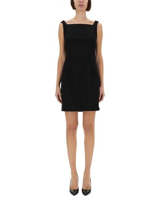 Givenchy Black Crepe And Satin Dress Acetate