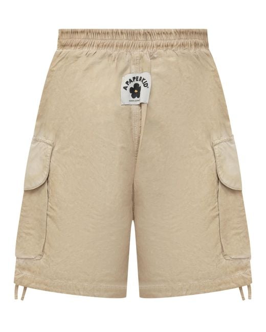 A PAPER KID Natural Shorts for men